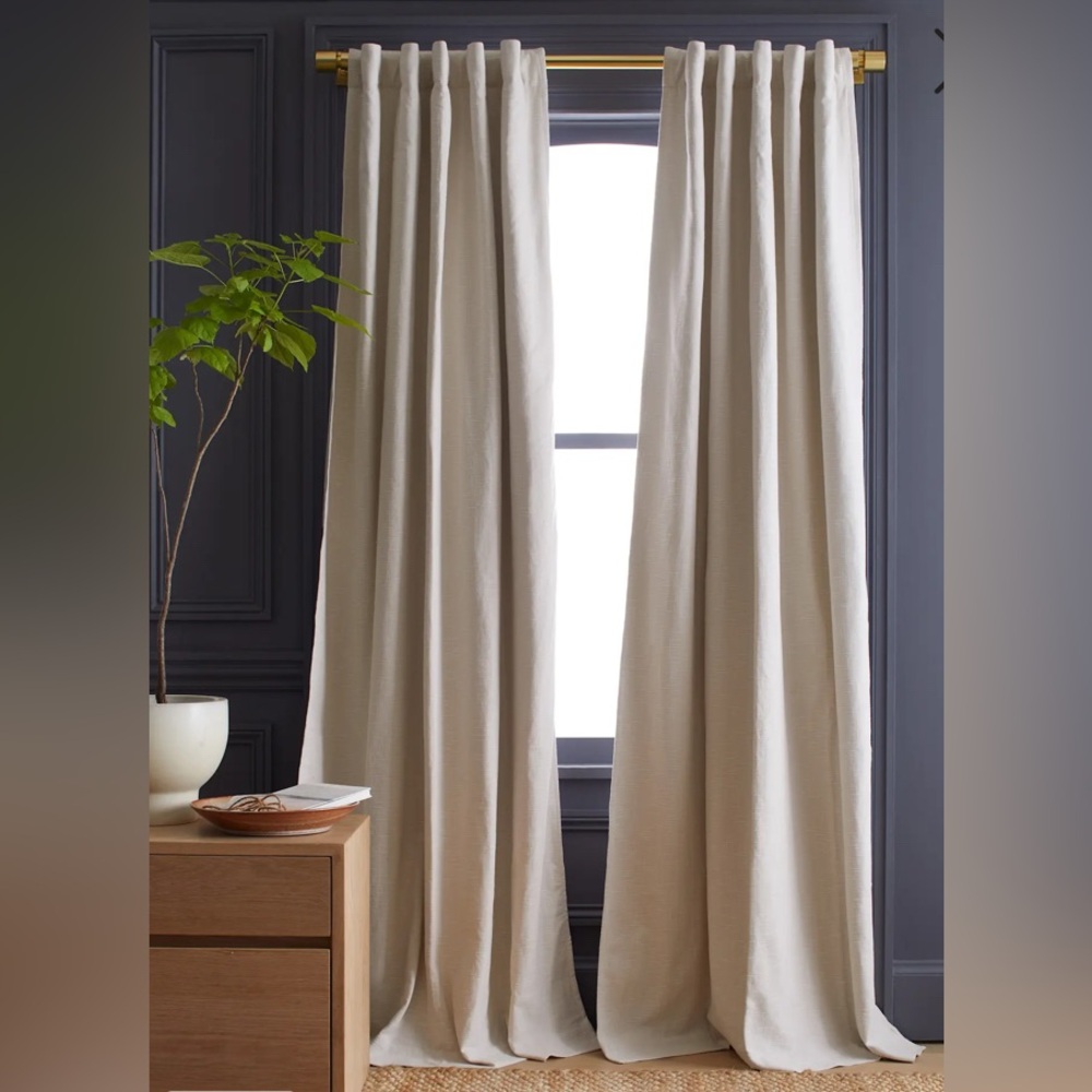 Quince Cotton Slub Curtain: light gray